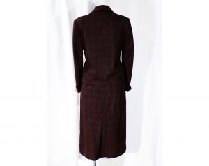 Size 2 Tweed Suit - XS Small 1950s Brown Flecked Wool Jacket & Pencil Skirt- 50s 60s Office Wear  - Fashionconstellate.com