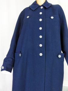 Vintage Mod 1960s Navy Blue Wool Coat ''Botany'' Lightweight Spring Coat  - Fashionconstellate.com