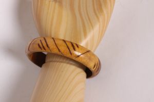 1970s Carved Wooden Wood Bracelet Bangle - Fashionconstellate.com