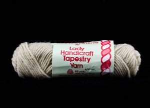 Beige Wool Tapestry Yarn - One Single Skein 3/4 Ounce - Sand Ecru Natural Light Tan Knitting Crochet