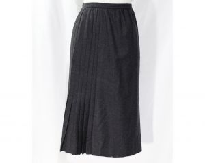 Size 4 Designer Skirt - Valentino Gray Wool Tailored Pleated Skirt with Deco 1920s 30s Appeal 