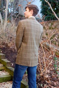 1950s 60s sports coat New Old Stock NOS wool plaid green long mid century Sports jacket - Fashionconstellate.com