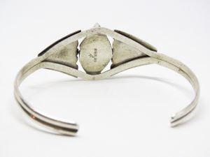 Vintage Sterling and Malachite Native American Navajo Cuff Bracelet - Fashionconstellate.com