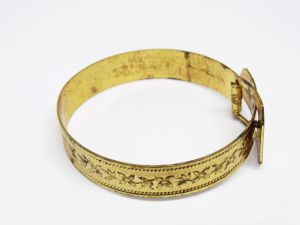 Antique Victorian Gold Plated Buckle Bangle Bracelet