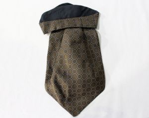 1970s Polyester Ascot Tie - Funky Victorian Style 70s Gentleman's Necktie - Men's Open Shirt Tie