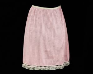 Pink & Black Gingham Tricot 60s Slip - Size 8 to 10 Girl Next Door Lingerie Sweet 1960s Checked  - Fashionconstellate.com