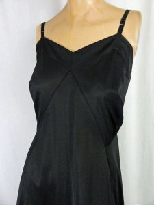 50s Black Full Slip Vintage Nylon Bombshell 38'' Bust by Miss Elaine  | M/L - Fashionconstellate.com