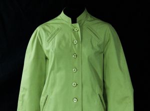 Size 10 Pistachio Canvas Coat - Medium 1960s Green Overcoat with Beautiful Precise Tailoring  - Fashionconstellate.com