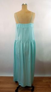 Lily of France nightgown and robe peignoir Rosa Puleo-Szule 1980s blue satin Size M - Fashionconstellate.com