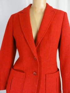 Vintage Young Pendleton 1970s Wool Blazer Rust Orange Red Preppy Schoolgirl - Fashionconstellate.com