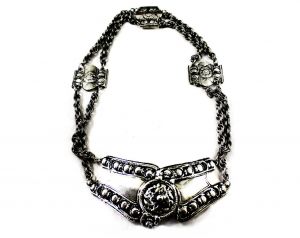 Medieval Style 1960s Silver Hip Belt - Size 6 to 10 Antique Inspired Metal Chainlink - Small Medium 