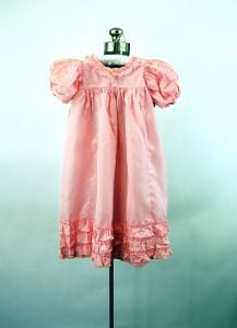 1930s girls dress pink taffeta flower girl dress Easter dress Size 4
