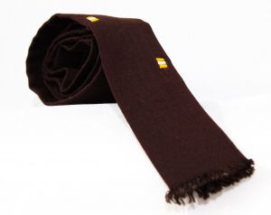 Rockabilly Men's 50s Skinny Tie - Flat End Necktie - Chocolate Brown 1950s 60s Summer Rayon 