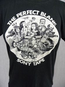 70s Rare Sony Video T Shirt w/Pop Art Graphic | Screen Stars Paper Thin - Fashionconstellate.com