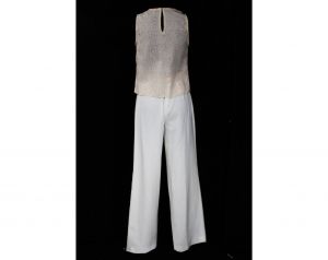 Size 6 Pant Suit - Small 1970s 80s Summer Chic Pantsuit - Breezy Kimono Jacket, Cowl Tank Top - Fashionconstellate.com