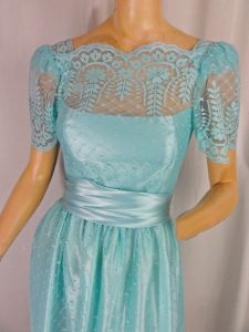 Vintage 1970s Prom Dress Baby Blue Lace Formal Bridesmaid Dress by JCPenney | S - Fashionconstellate.com