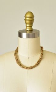 Hattie Carnegie gold chain necklace, rope chain, gold choker, choker necklace - Fashionconstellate.com