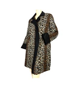 Vintage 50s Robe Leopard Print Nylon Short Dressing Gown by Vanity Fair | L/XL