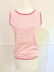 Vintage 1960's Pink and White Cotton Gingham Shell | 38'' Bust and 34'' Waist | VOLUP | Plus Size