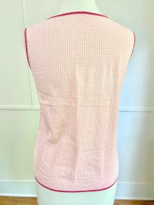 Vintage 1960's Pink and White Cotton Gingham Shell | 38'' Bust and 34'' Waist | VOLUP | Plus Size - Fashionconstellate.com