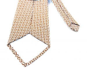 70s Men's Tie - 1970s Geometric Chevrons Necktie - Wide Width 70's Superba Label - Clip On Mens Tie  - Fashionconstellate.com