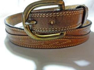Vintage 90s Belt Jordache Brown Leather Belt Cowgirl Decorated Western Design Belt - Fashionconstellate.com