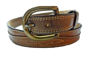 Vintage 90s Belt Jordache Brown Leather Belt Cowgirl Decorated Western Design Belt