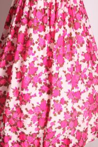 1960s Hot Pink Floral Flower Rose Print Two Piece Fitted Dress w/Matching Jacket Bolero by L'Aiglon - Fashionconstellate.com