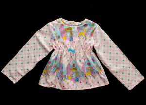 Girl's Vintage Pajama - Size 12 to 14 Child's Flannel PJ Set - Pink Fantasy Novelty Print - Fashionconstellate.com