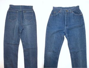 1970s Denim Straight Leg Lee High Waisted Jeans  | W 28'' x L 33'' - Fashionconstellate.com