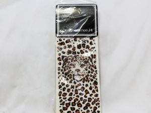 Leopard Print Stockings ca. 1985 in Original Package - Furry Animal Face Caramel Black & White Nylon