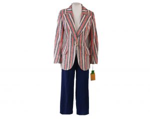 Size 4 1970s Pantsuit with Matching Skirt - Red, White & Navy Blue Linen 70s Small Tailored Summer  - Fashionconstellate.com