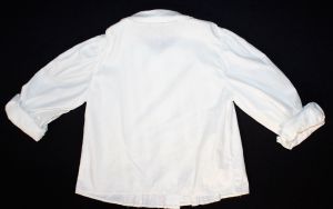 Child's 1950s White Cotton Blouse with Edwardian Appeal - Size 8 10 Girls Dress Shirt - Button Front - Fashionconstellate.com