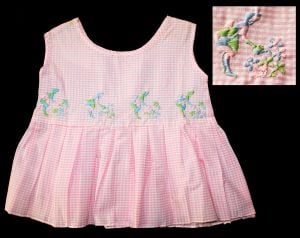3T Girls 1950s Pink Gingham Dress - Charming Toddler Planting Flowers 60s Summer Tunic Top - Pastel 