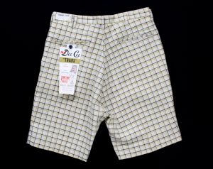 Teen Boy's 1960s Shorts - Size 18 Preppy Mustard Plaid Bermuda Shorts - 60s Summer Ivy League Style  - Fashionconstellate.com