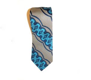 70s Blue MOD WIDE Tie | Abbey Couture 72 Necktie | Men Women | 4.5'' wide