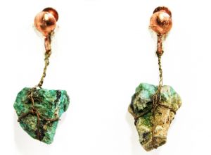 50s Turquoise Artifact Earrings - Artisan Made 1950s Mid Century Primitive Southwest Screwbacks