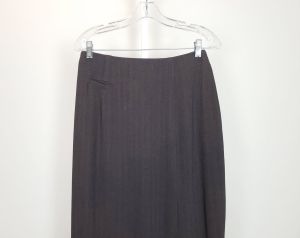 80s Maxi Skirt Brown Rayon Blend Straight by Renfrew | Vintage Misses 8 - Fashionconstellate.com
