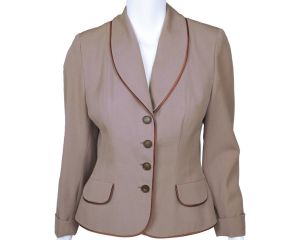 Vintage 1950s Suit Jacket Saltaire Wool Fabric Made in England Ladies Size Small