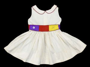 Girl's 2T 3T 1950s Dress - Modern Art Color Block Cotton - Toddler Childs Size 2 Sleeveless 50s