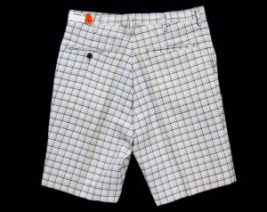 Teen Boy's 1960s Shorts - Size 18 Preppy Plaid Bermuda Shorts - Blue White Black - 60s Summer - Fashionconstellate.com