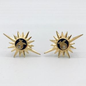 Vintage 1980s Shriners Starburst Cufflinks 80s Fraternal Organization Collectible Jewelry Men's Gift