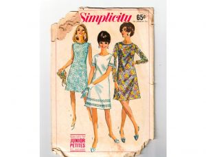 1967 Dress Sewing Pattern - 60s Junior Petite Mini Dress - Sleeveless & Sleeved - Complete Bust 32 