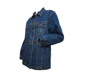 Vintage 90s Bill Blass Denim Jean Jacket Designer Label Barn Coat Chore Jacket | L