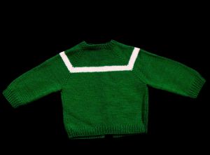 Size 3T 4T Girl's Cardigan - 1950s 60s Toddlers Kelly Green Wool Knit Sweater with White Mod Stripe  - Fashionconstellate.com