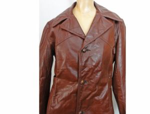 Vintage 60s Leather Coat Zip Out Fake Fur Lining Oxblood Maroon Leather by Reed Sportswear - Fashionconstellate.com