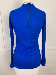 Vintage 1970's Peacock Blue Knit Tunic | Size Medium | 34'' to 36'' Bust | Perfect Condition - Fashionconstellate.com