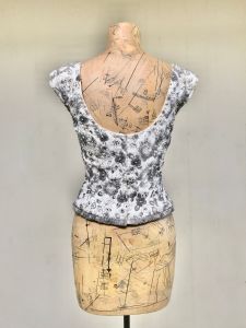 Vintage 1960s Sleeveless Beaded Cocktail Top 60s Ivory Silk Jacquard Jeweled Shell Fitted Formal Top - Fashionconstellate.com