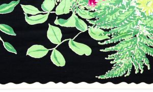 1940s Floral Chintz Fabric - 2.4 Yards x 36 Inches - Pink Blue Black Green Spring Flowers - Fashionconstellate.com