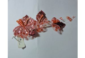 Vintage 1980s Rose Pink Beaded Flower Trim with Sequins For Hat Making Millinery Bridal Prom Sewing - Fashionconstellate.com